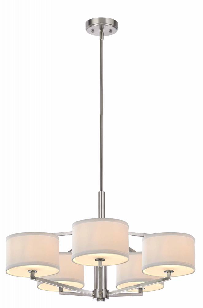 Monaco 5Lt Chandelier Satin Nickel