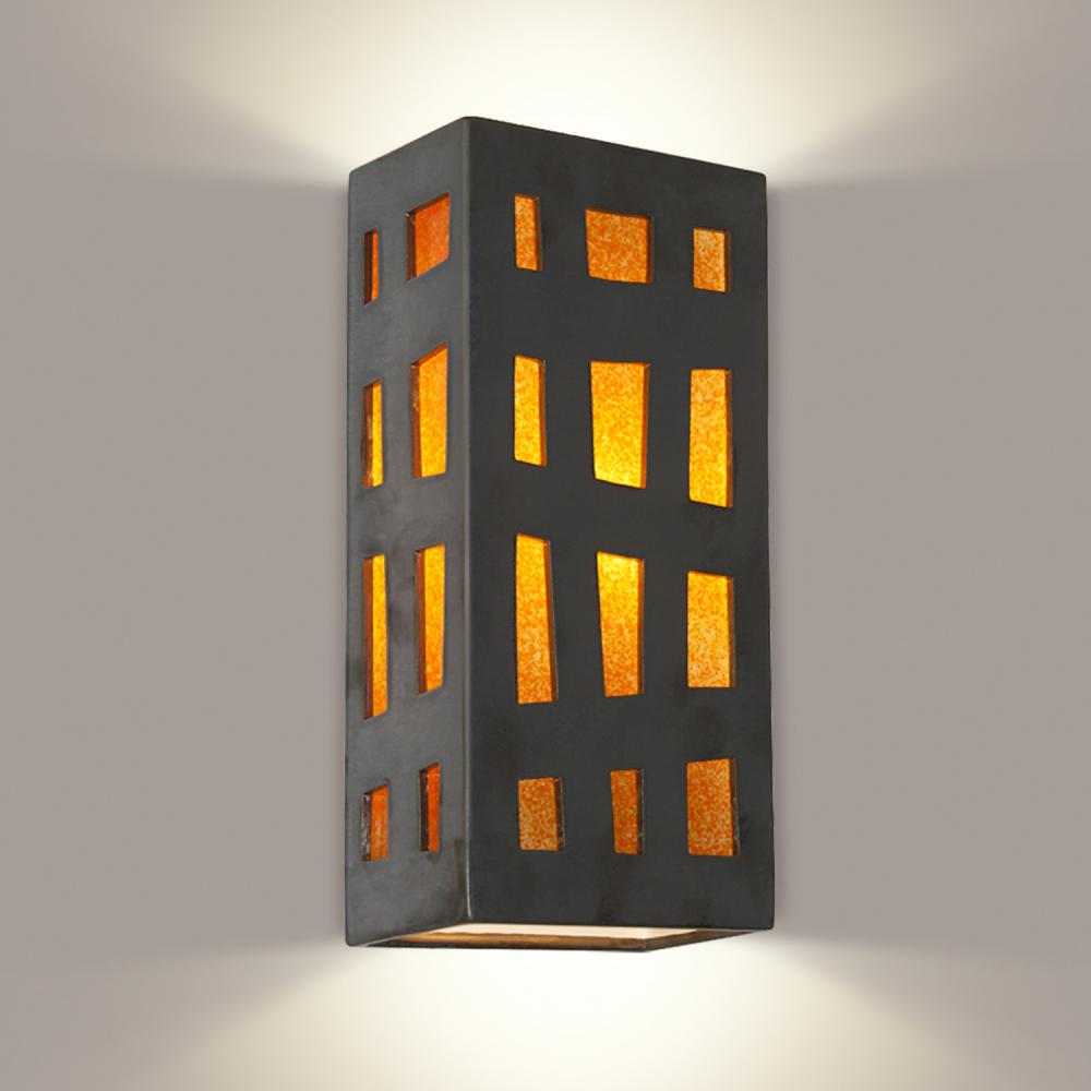 Grid Wall Sconce Gunmetal and Tangelo