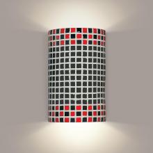 A-19 M20309-RB - Checkers Wall Sconce Red and Black