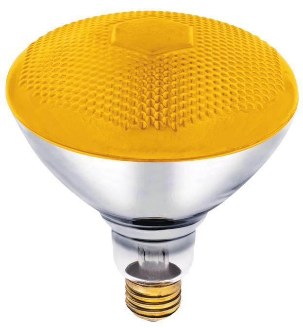 100W BR38 Incandescent Reflector Bug Yellow Flood E26 (Medium) Base, 120 Volt, Box