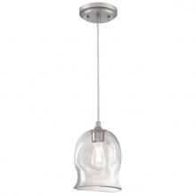 Westinghouse 6366100 - Mini Pendant Brushed Nickel Finish Clear Indented Glass