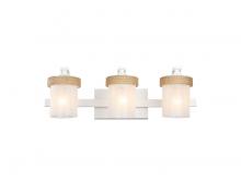 Golden 1048-BA3 NWT-CS - Chatham 3-Light Vanity Light in Natural White with Clear Sandblasted Glass