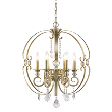 Golden 1323-6 WG - Ella 6 Light Chandelier in White Gold