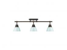 Golden 3602-3SF RBZ-SF - Duncan 3-Light Semi-Flush - Track Light in Rubbed Bronze with Seafoam