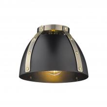 Golden 6928-FM AB-BLK - Aldrich AB Flush Mount in Aged Brass