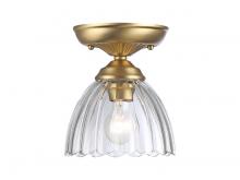 Golden 6952-SF7 BCB-CLR - Audra 1-Light Semi-Flush in Brushed Champagne Bronze with Clear Glass