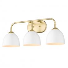 Golden 6956-BA3 OG-WHT - Zoey 3-Light Bath Vanity in Olympic Gold with Matte White Shade