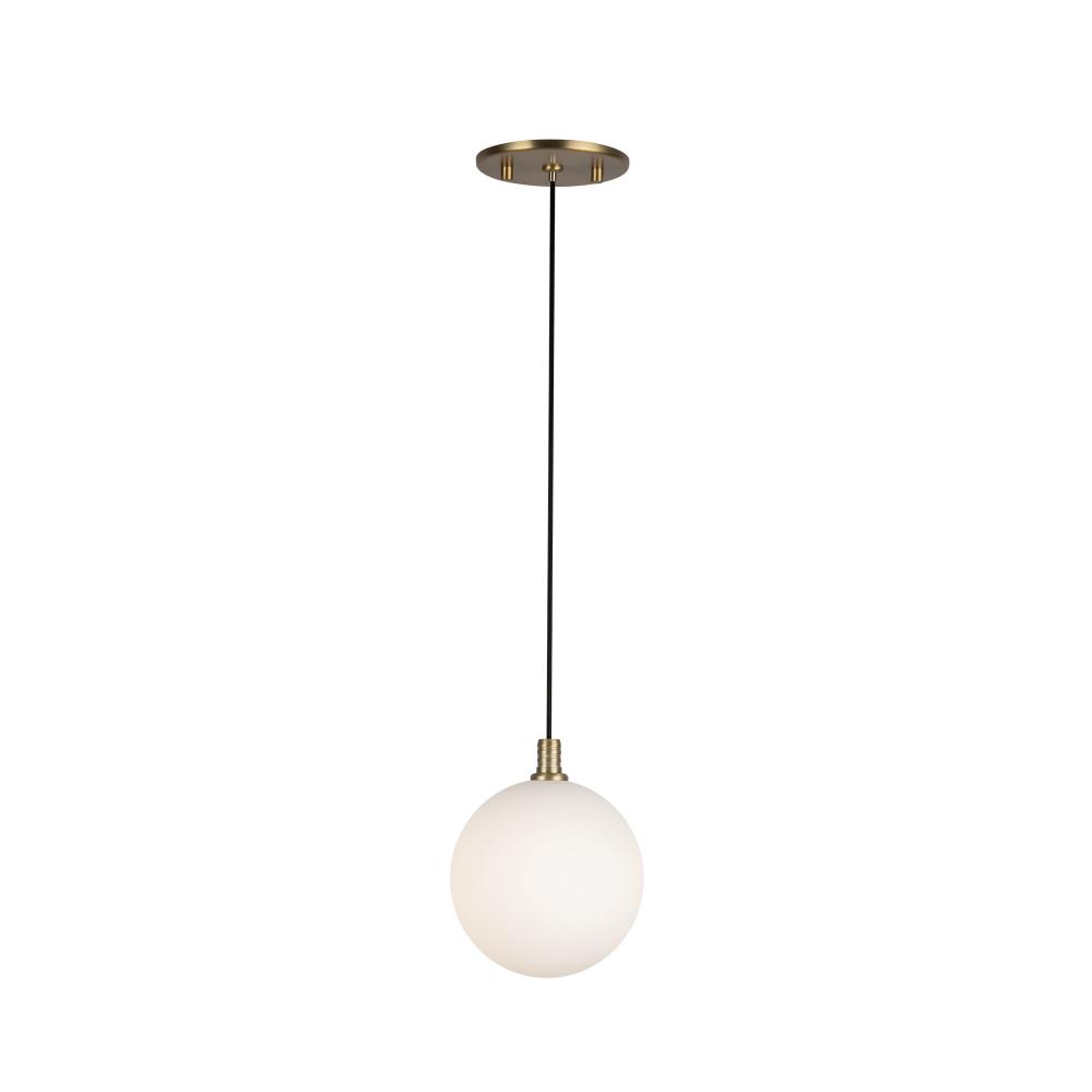 Bolla 5-in Brushed Gold/Opal Glass LED Pendant