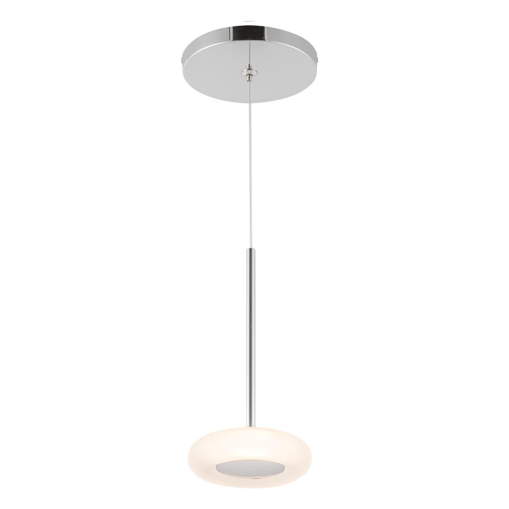 Stephord 4-in Chrome/Frosted Glass LED Pendant