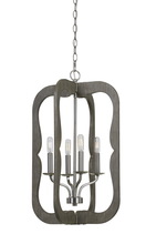 CAL Lighting FX-3682-4 - 40W X 4 Portici Wood Pendant Fixture (Edison Bulbs Not included)