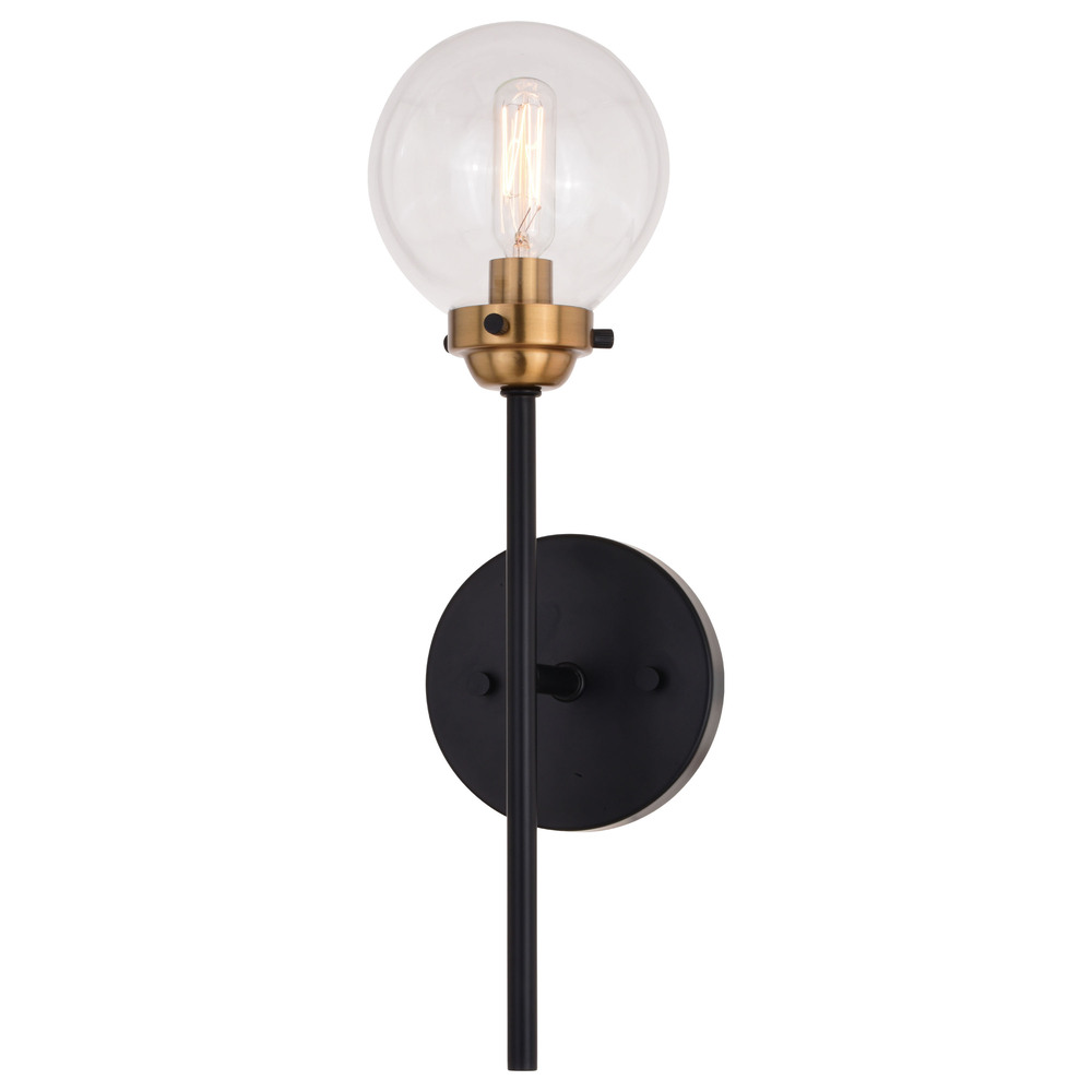 Orbit 1 Light Wall Light Oil Rubbed Bronze and Muted Brass