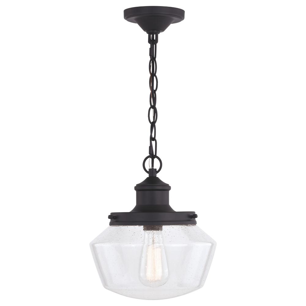 Collins 10 in. W Outdoor Pendant Matte Black