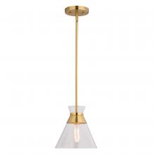 Vaxcel International P0403 - Harper 8.5-in. W 1 Light Pendant Natural Brass