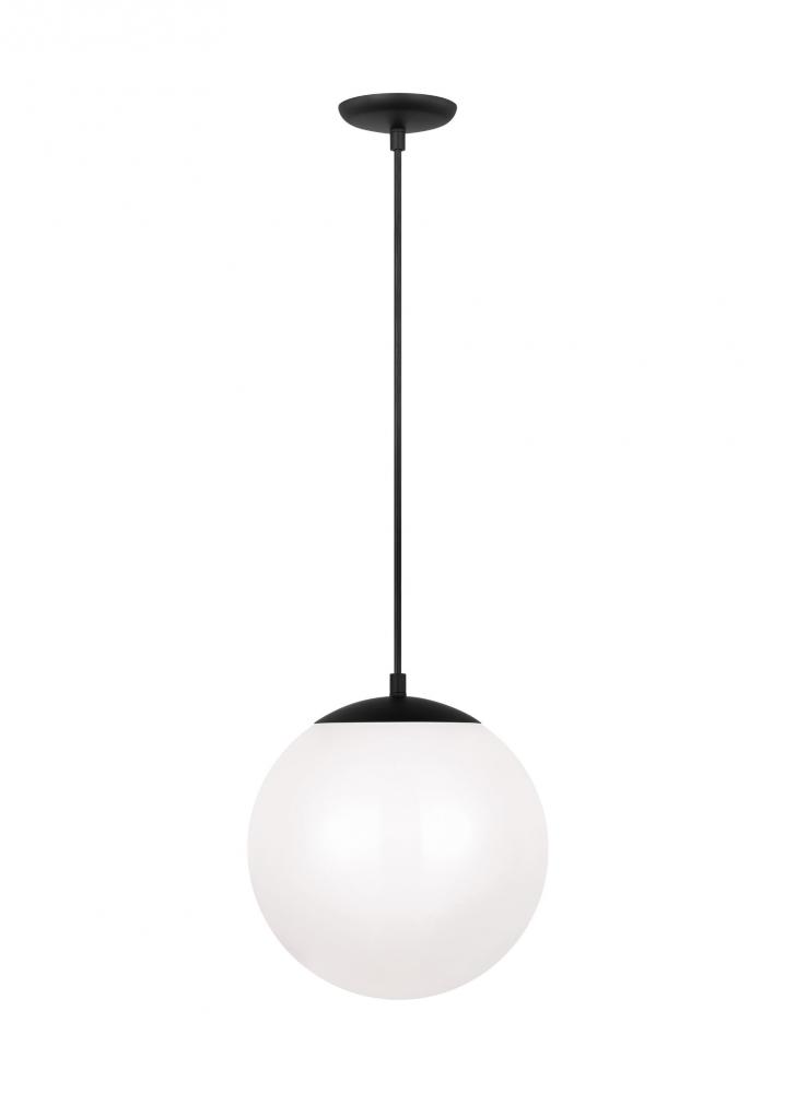 Leo - Hanging Globe Large One Light Pendant with White Glass