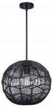 Canarm IPL2036B01BK - LEONA, IPL2036B01BK, MBK Color, 1 Lt Cord Pendant, String, 60W Type A, 15" W x 20 - 62" H