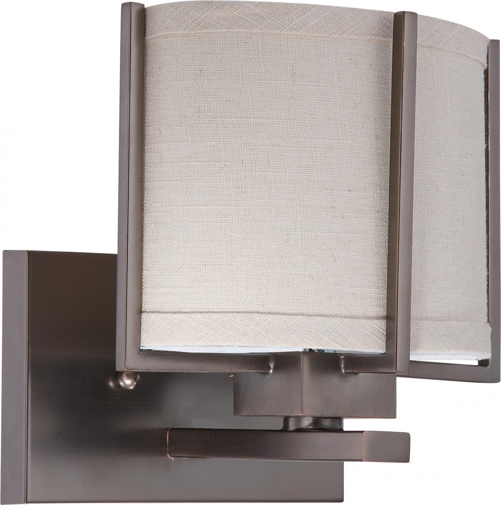 1-Light Vanity Light Fixture in Hazel Bronze Finish with Khaki Shade and (1) 13W GU24 Lamp Included