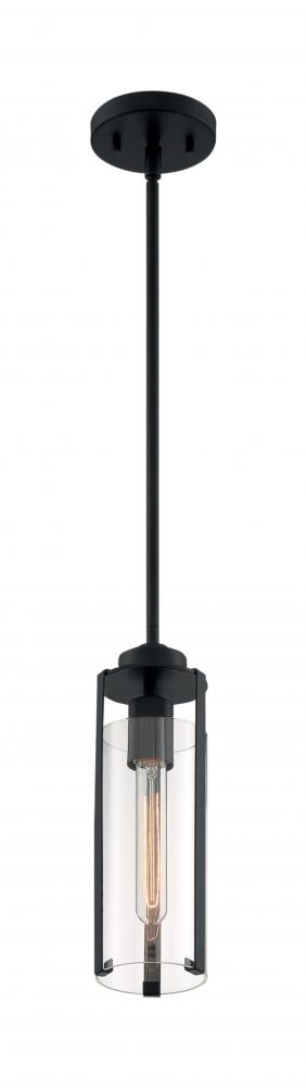 Marina - 1 Light Mini Pendant with Clear Glass - Matte Black Finish