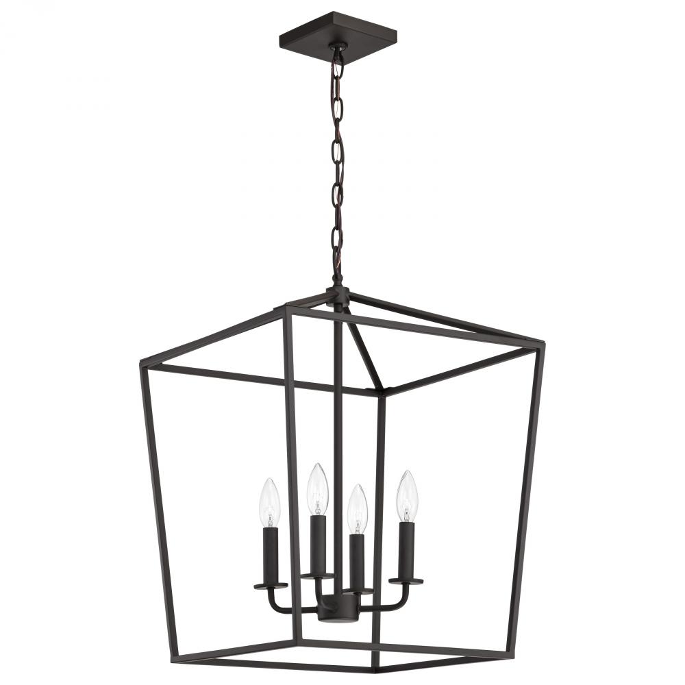 Emma 4 Light Large Pendant; Dark Bronze Finish