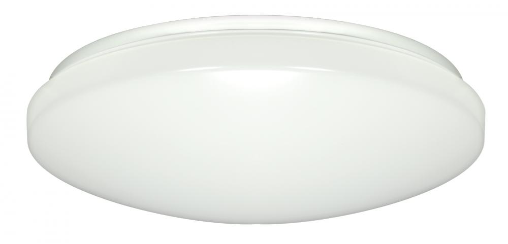 11"- LED Flush with White Acrylic Lens - White Finish - with Occupancy Sensor - 120V