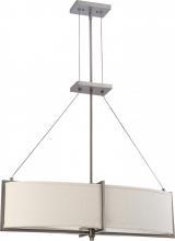 Nuvo 60/4047 - Portia ES - 4 Light Oval Pendant w/ Khaki Fabric Shades - (4) 13w GU24 Lamps Included