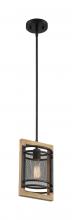 Nuvo 60/7262 - Atelier - 1 Light Mini Pendant with- Black and Honey Wood Finish