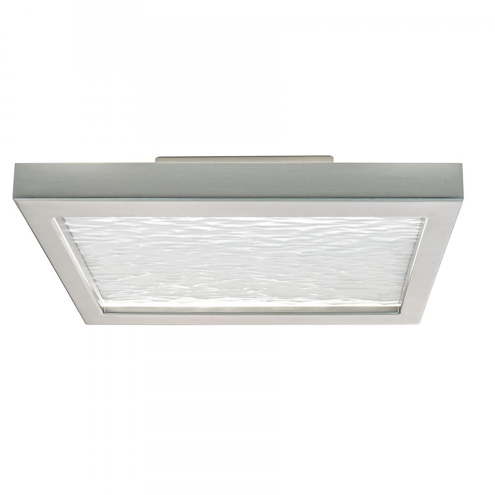 For-Square 12'' Wide Integrated LED Flush Mount - Brushed Nickel