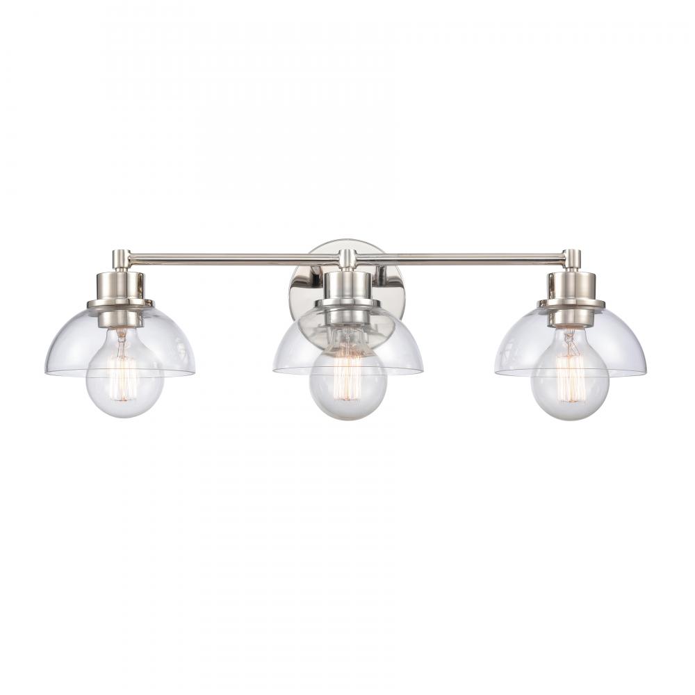 Julian 24'' Wide 3-Light Vanity Light - Polished Nickel