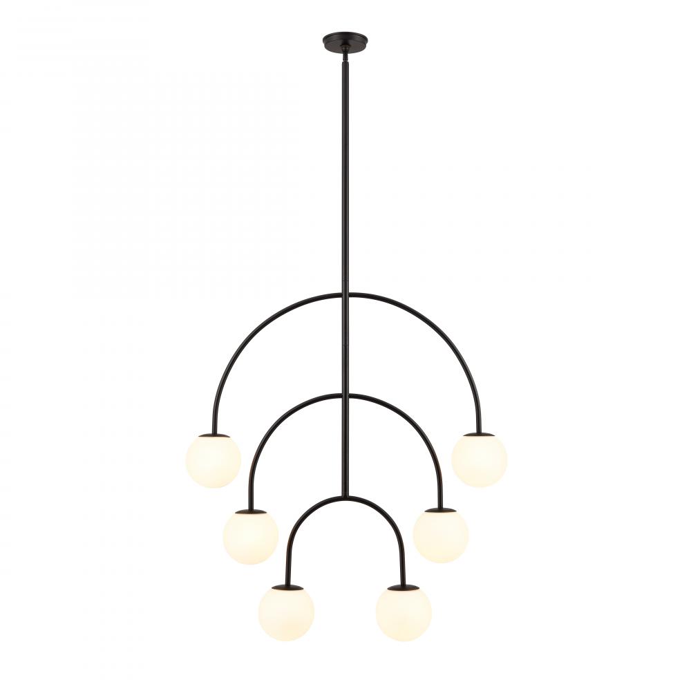 Doby 34'' Wide 6-Light Pendant - Matte Black